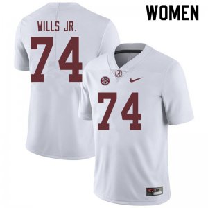NCAA Women's Alabama Crimson Tide #74 Jedrick Wills Jr. Stitched College 2019 Nike Authentic White Football Jersey AF17N37TA